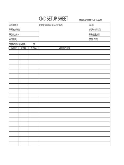 cnc machine setting pdf|cnc mill set up sheet.